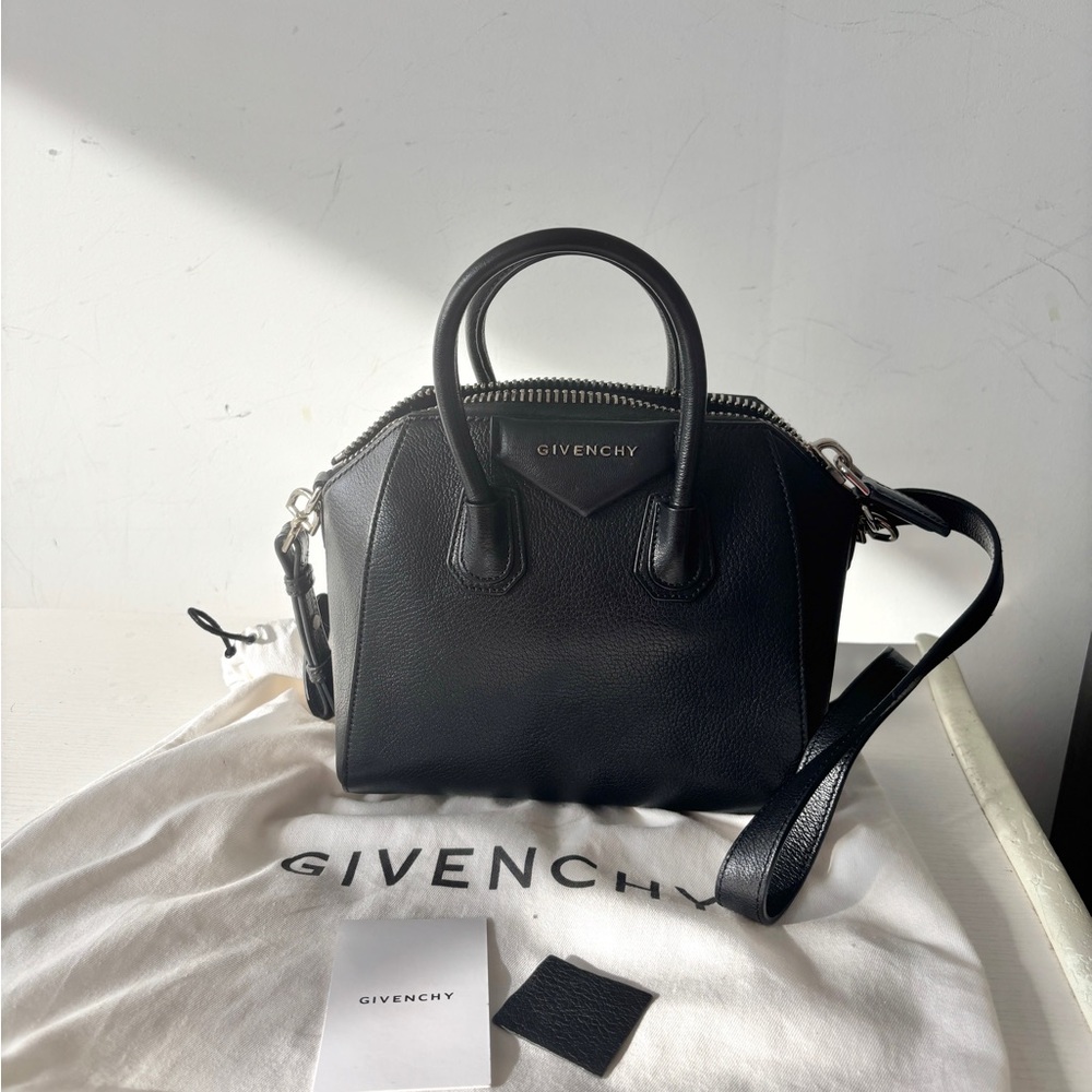 Givenchy Antigona Black Leather Satchel Bag Mini